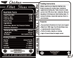 NEW!!! Rena's Recipe Chicken Fillet Slices 16 oz (4 oz X 4 Packs) Glucosamine & Chondroitin Added