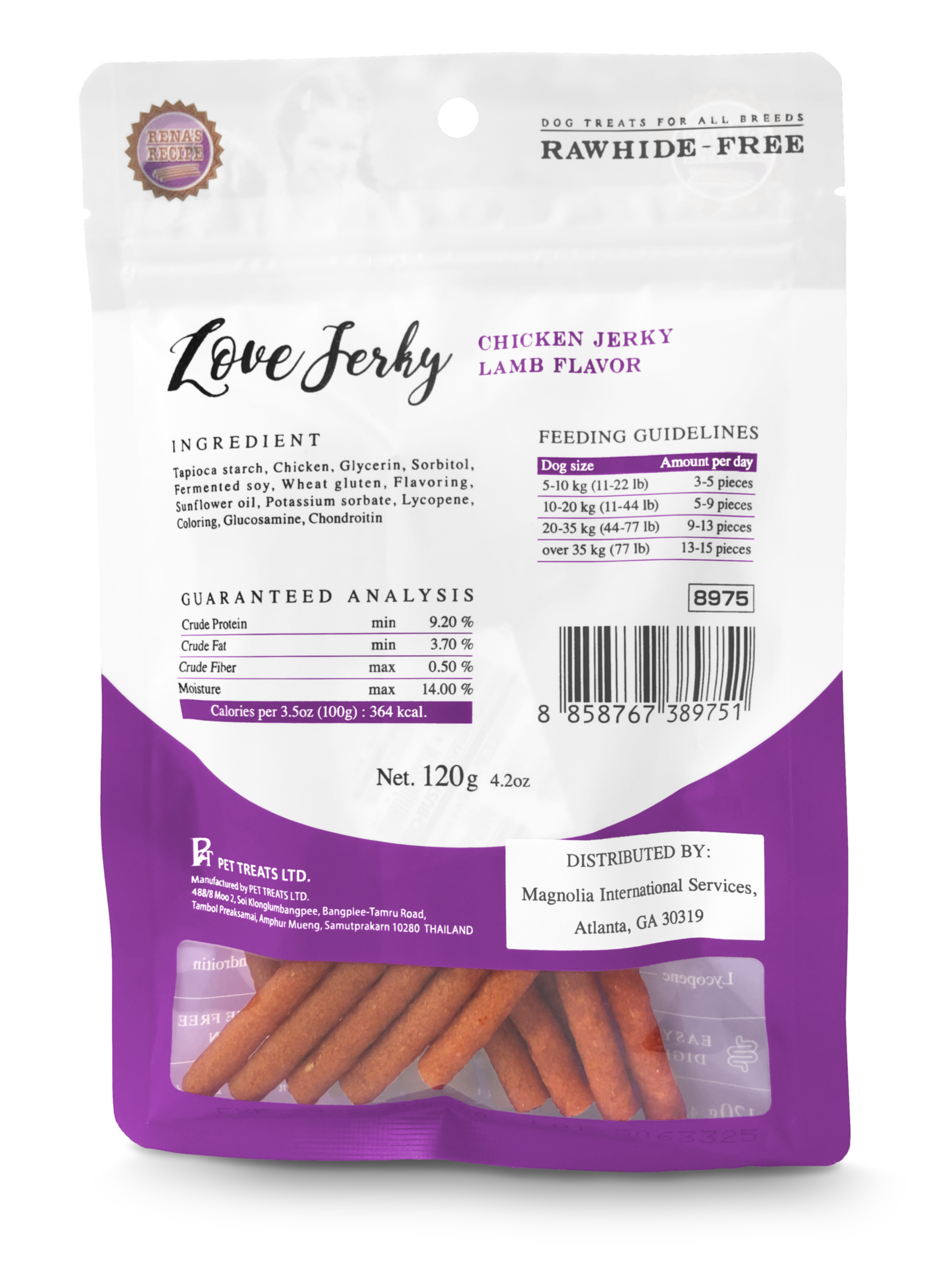 Rena's Recipe Love Jerky Chicken Jerky ( Lamb Flavor )(3 packs)