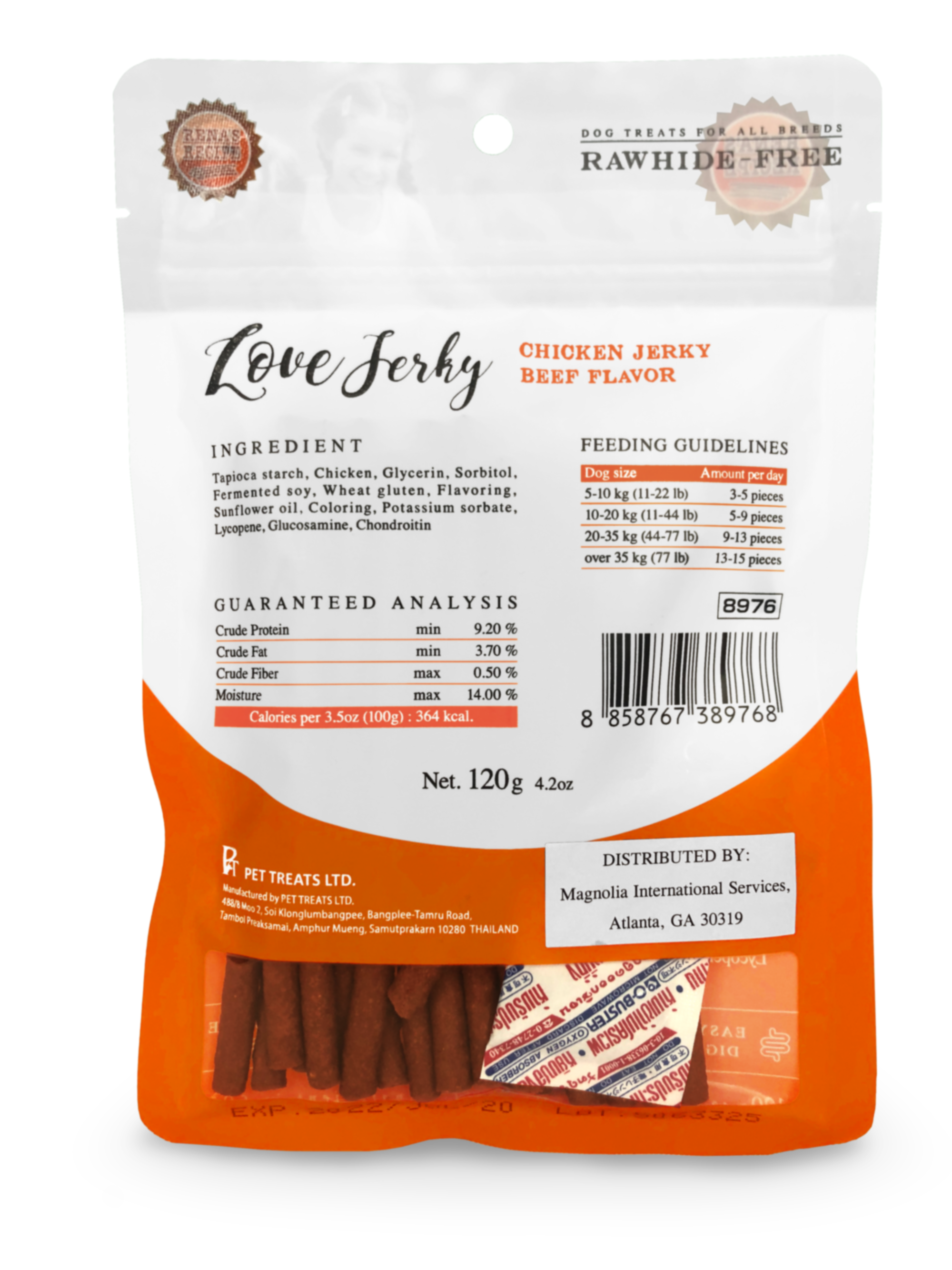 Rena's Recipe Love Jerky Chicken Jerky (Beef Flavor) (3 packs)