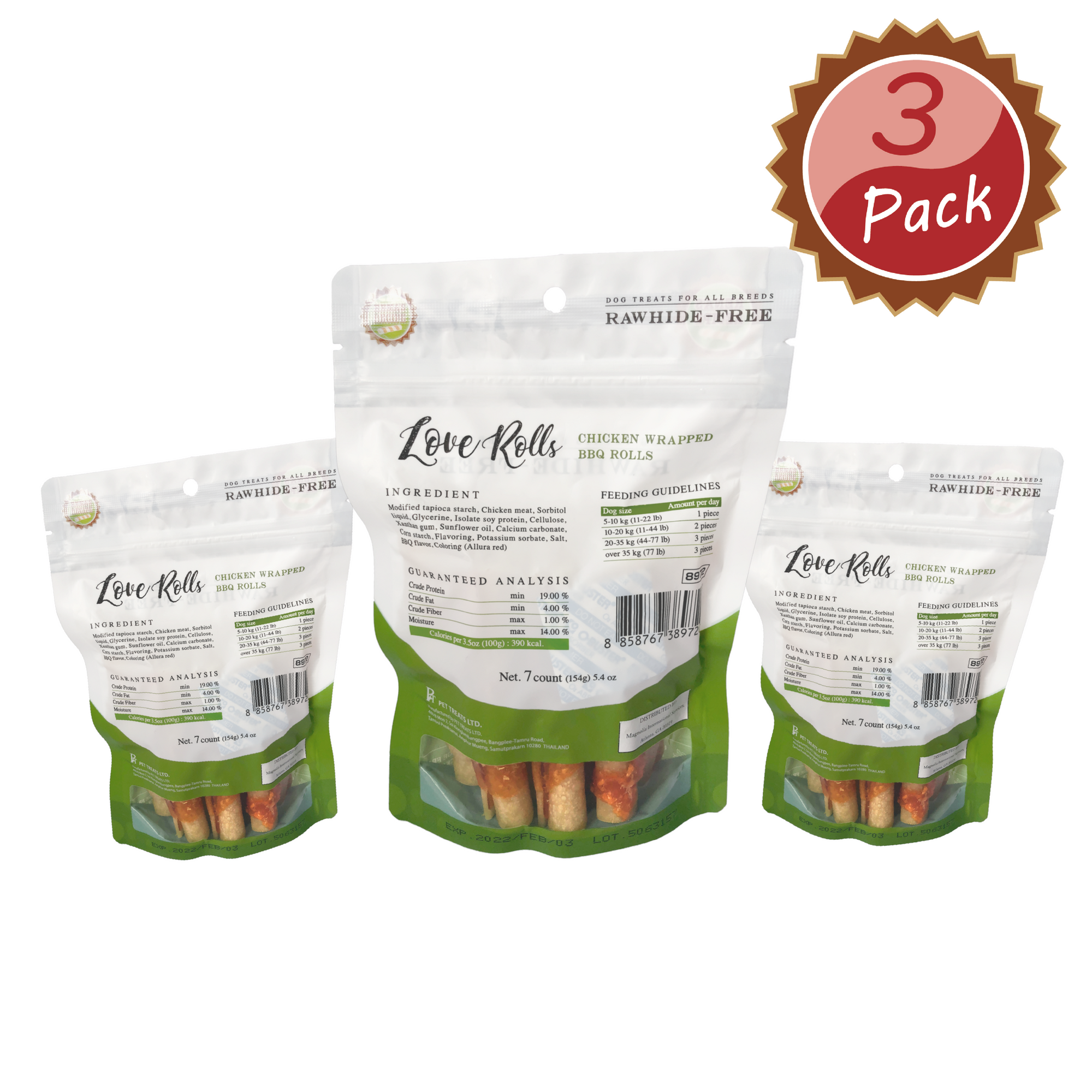 Rena's Recipe Love Rolls ( 7 Count ) ( Pack of 3 )